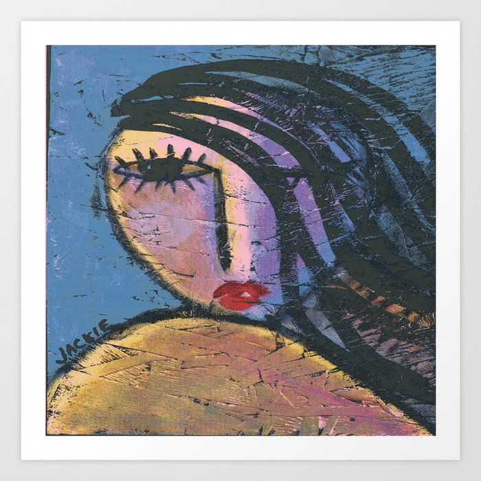 Beautiful Girl Abstract Portrait Of A Woman Art Print By