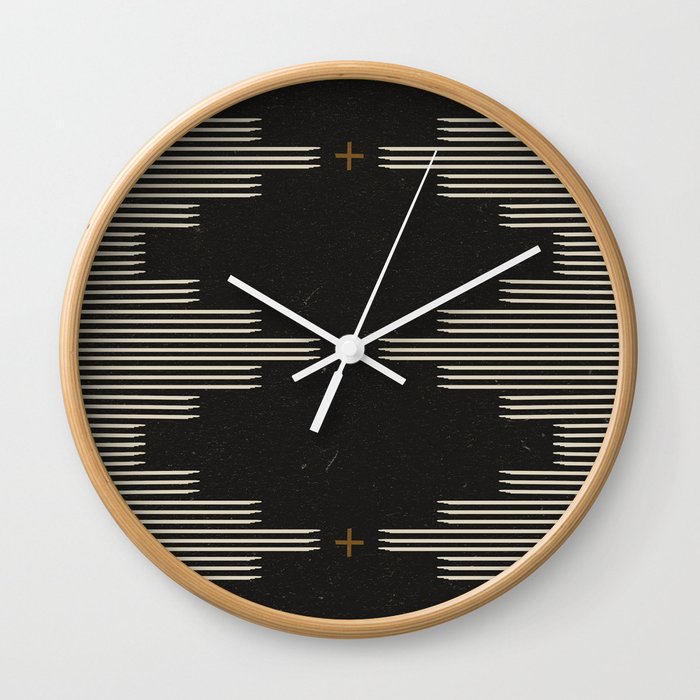 Southwestern Minimalist Black & White Wall Clock