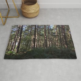 Trees Over Ferns. Rushmere Country Park, Bedfordshire UK Rug
