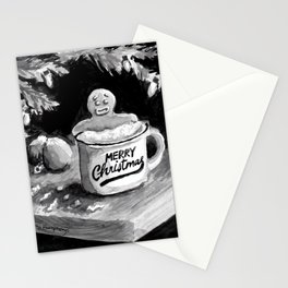 Gingerbread Man Relaxing in a Hot Tub Stationery Cards
