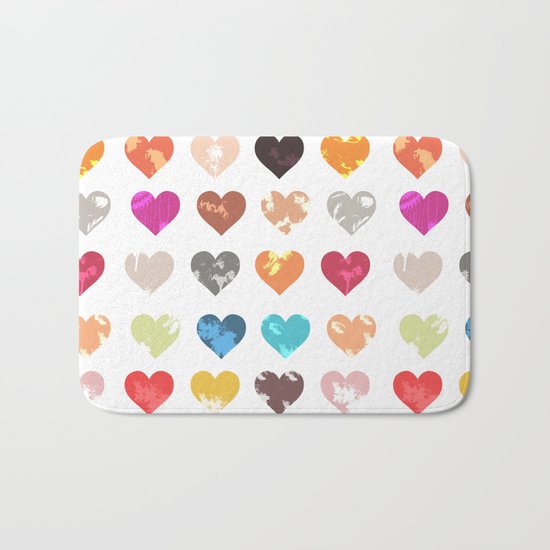 Colorful love pattern Bath Mat