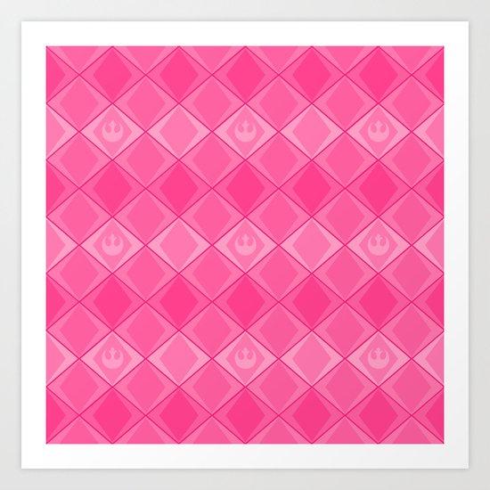 Pink Rebel Alliance Star Wars Pattern Art Print