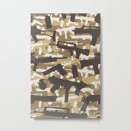 Military Camouflage Neck Gator Brown Camo Weapons Metal Print | Camomask, Army, Weapon, Airforce, Enlisted, Camo, Military, Veteran, Navy, Militarycamouflage 