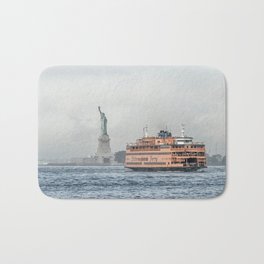 Ferry & Liberty Bath Mat | Travel, Statenislandferry, Newyorkcity, Ladyliberty, Color, Nyc, Ferry, Newyorkharbor, Liberty, Newyork 