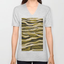 Abstract Rust Animal Print  V Neck T Shirt
