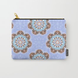 Floral Mandala Tile in Light Blue Carry-All Pouch