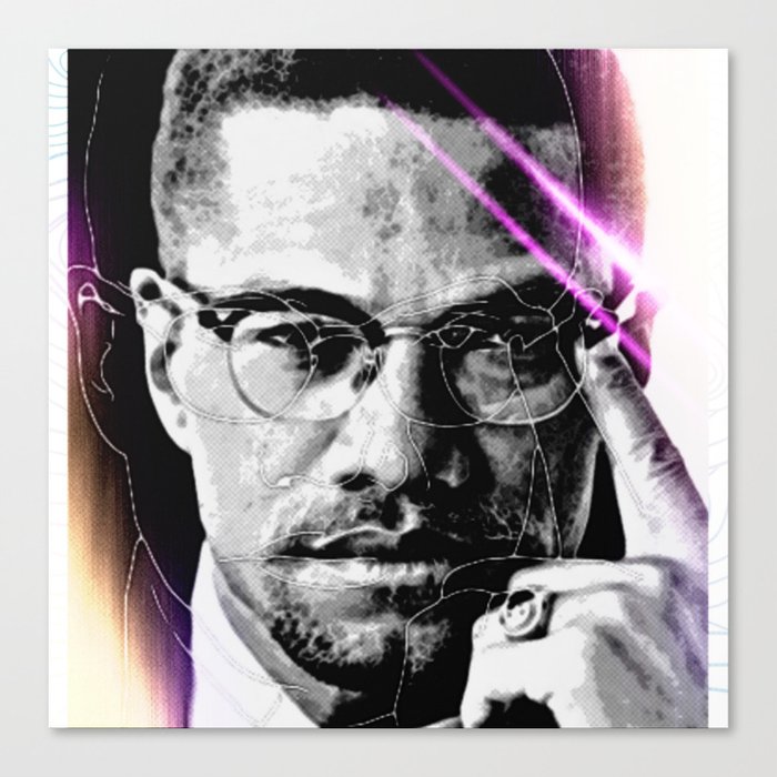 Malcolm X // Galaxy Canvas Print