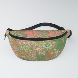 Retro Garden Party (green / pink)  Fanny Pack