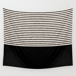 Texture - Black Stripes Blocks Wall Tapestry