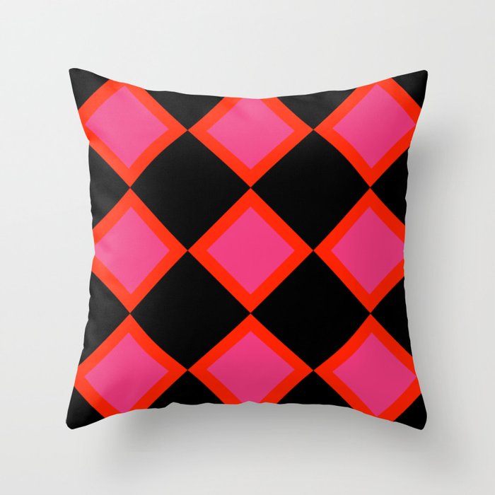 Red Sqaures Throw Pillow