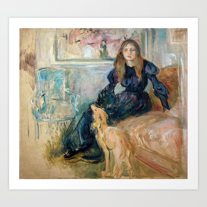 Berthe Morisot - Julie Manet and her Greyhound Laerte Art Print