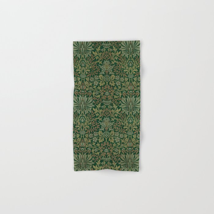 Green print bath store towels