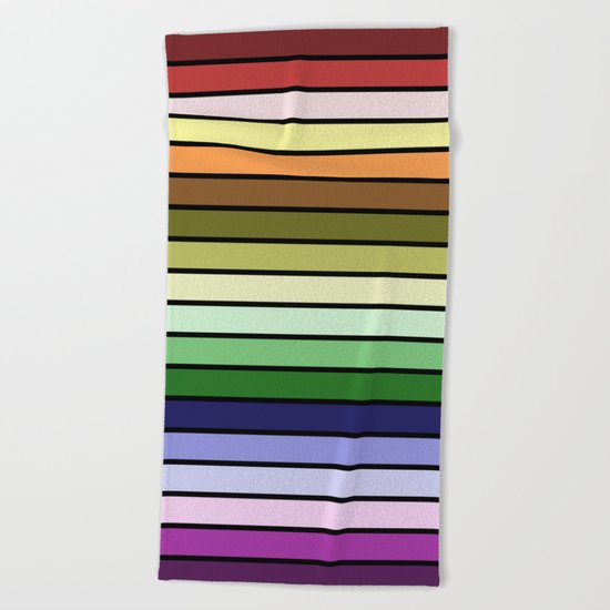 MULTICOLORED STRIPES (abstract pattern) Beach Towel