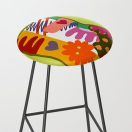 Abstract cat meow 4 Bar Stool