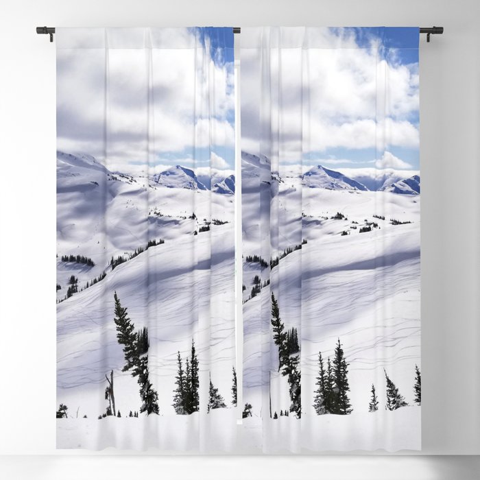 Skiingscape of mountainscape Blackout Curtain