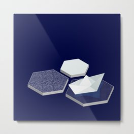 Paperboat Hexagons Metal Print