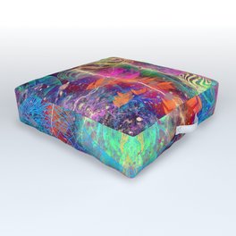 Reptilian Mindscape Outdoor Floor Cushion | Alien, Visionaryart, Aliens, Trippy, Reptilians, Painting, Abstract, Scifi, Innerlandscape, Psychedelic 