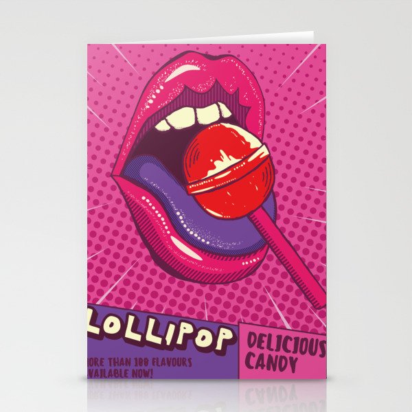 Popart poster lollipop Stationery Cards