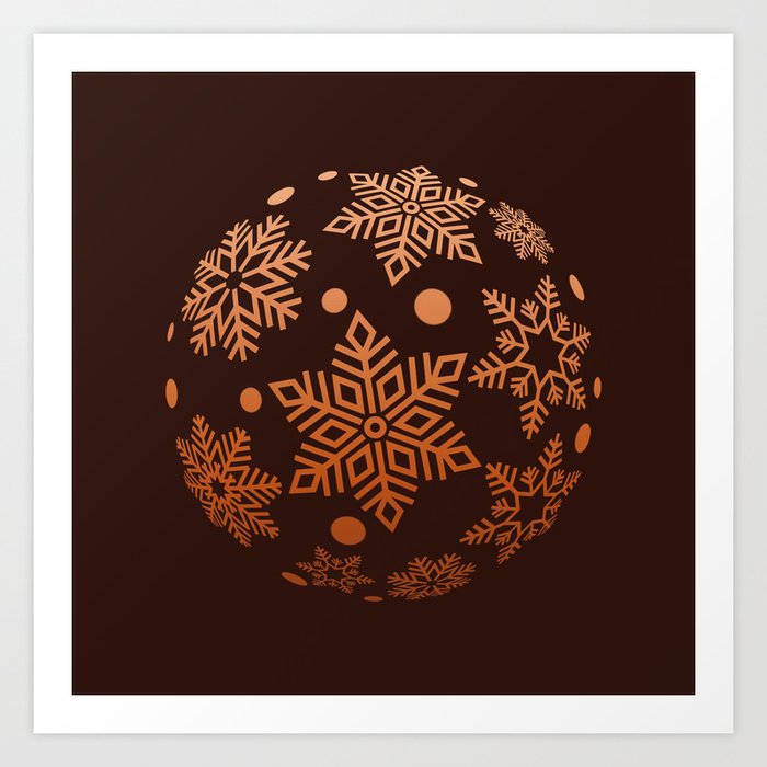 Christmas Snow Flake Bauble Art Print