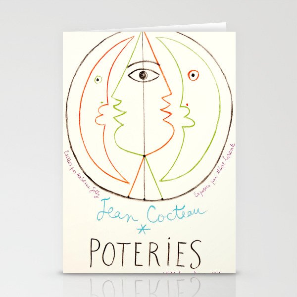 Jean Cocteau - Poteries, 1958, Exhibition Poster, Vintage Stationery Cards