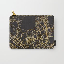 SEOUL SOUTH KOREA GOLD ON BLACK CITY MAP Carry-All Pouch