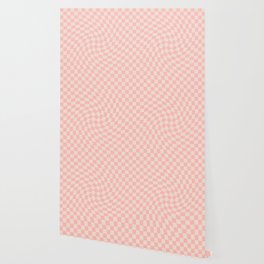 Check VII - Pink Twist — Checkerboard Print Wallpaper