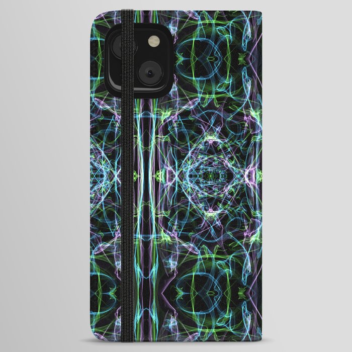 Liquid Light Series 9 ~ Colorful Abstract Fractal Pattern iPhone Wallet Case