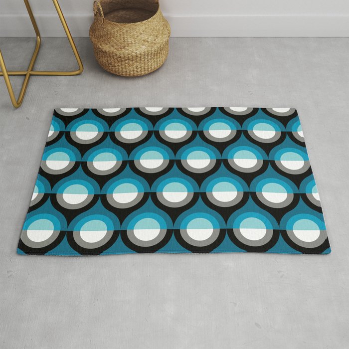 Ocean Waves Abstract Geometric Pattern - Optimism and Pessimism Rug