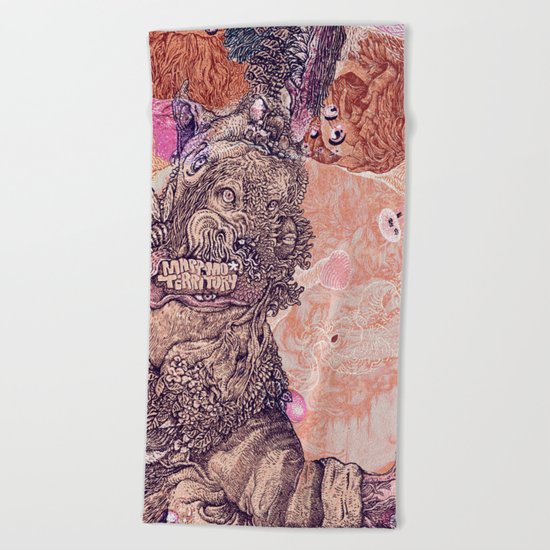 pink dark nature Beach Towel