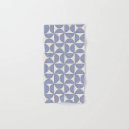 Mid Century Abstract Geometric Pattern in Blue Hand & Bath Towel