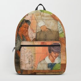 African American Masterpiece 'A Day in the Life of Harlem' portrait painting by Georgette Seabrooke Backpack
