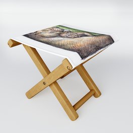 Lioness and Cub Folding Stool