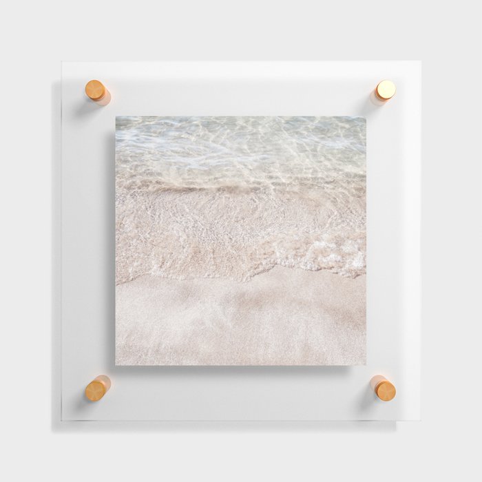 Peach Sand Sunny Shoreline | Beach Vibes Floating Acrylic Print