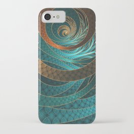 Beautiful Corded Leather Turquoise Fractal Bangles iPhone Case