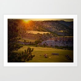 Sunset on the Black Hills Art Print