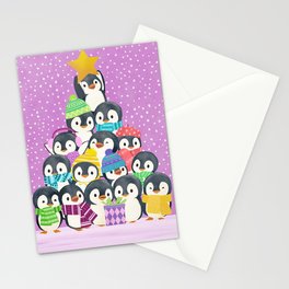 Baby Penguin Christmas Tree Stationery Card