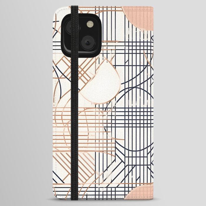 Warm Pastel Pattern - Lines and Shapes iPhone Wallet Case