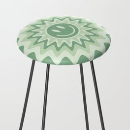 Sage Green Wave Smiley Counter Stool