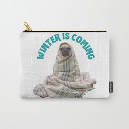Funny Dog Wrapped in a Blanket Carry-All Pouch