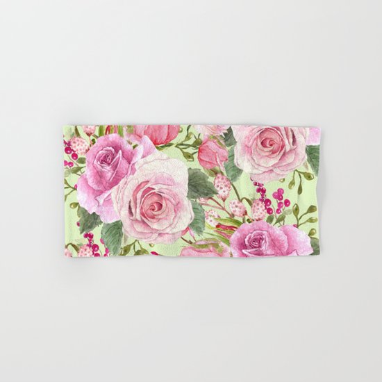 Watercolor Roses #5 Hand & Bath Towel