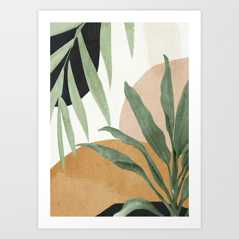 Abstract Art Tropical Leaves 12 Art Print