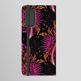 Floral Supernova - Orange Magenta Android Wallet Case