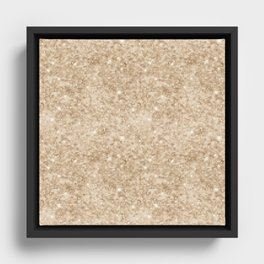 Luxury Soft Gold Sparkly Sequin Pattern Framed Canvas