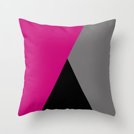 Geometric design in hot pink grey & black Throw Pillow
