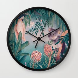 Australian flora and fauna Wall Clock