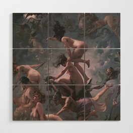WITCHES GOING TO THEIR SABBATH / THE DEPARTURE OF THE WITCHES - LUIS RICARDO FALERO Wood Wall Art