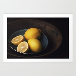 Lemons in a bowl Art Print