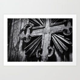 Wooden Church Cross Rome, Italy | Black & White | Street & Travel Photography | Fine Art Photo Print Art Print