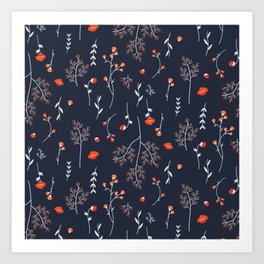 Wild flower seamless pattern Art Print