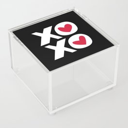 XOXO in Black and White with Red Heart Acrylic Box